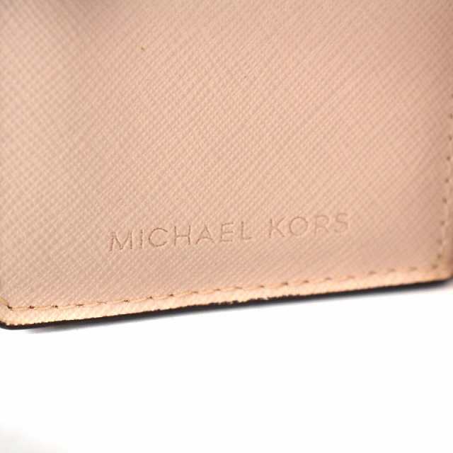 中古】マイケルコース MICHAEL KORS 財布 二つ折り レザー ピンク ...