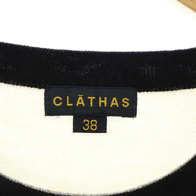 【中古】クレイサス CLATHAS カメリア 半袖ニット カットソー 38 ライトベージュ 黒 ブラック /AA ■OS レディース｜au PAY  マーケット