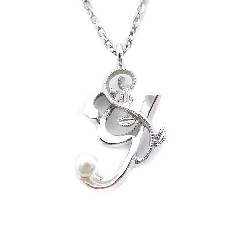 中古】ミキモト MIKIMOTO ネックレス イニシャル Y パール シルバー色