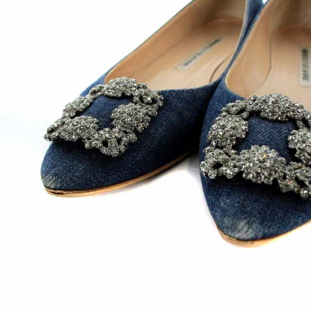 中古】マノロブラニク MANOLO BLAHNIK ハンギシ フラットシューズ ...