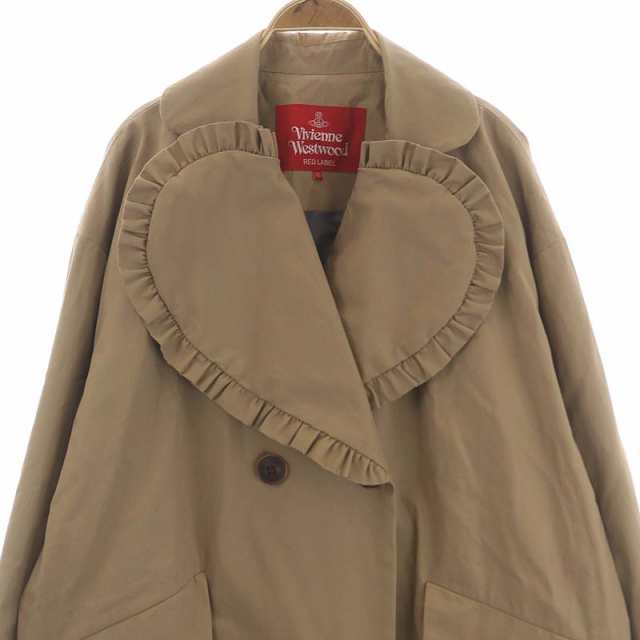 【中古】ヴィヴィアンウエストウッドレッドレーベル Vivienne Westwood RED LABEL 22SS ハートフリルコート ベージュ｜au  PAY マーケット