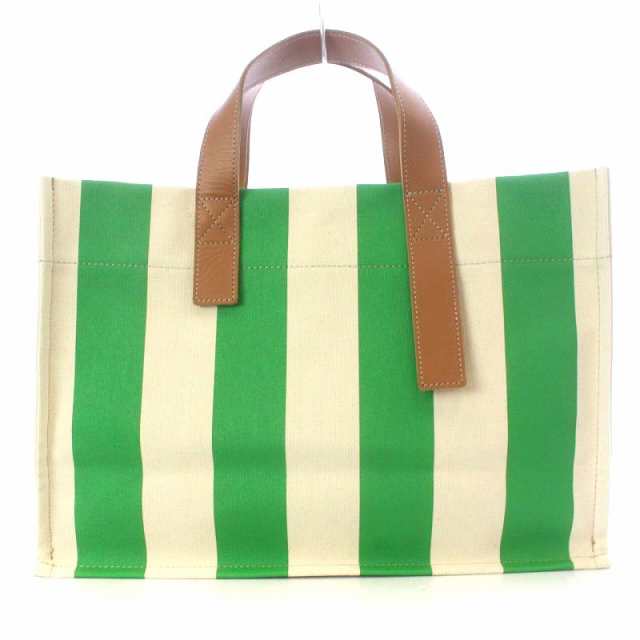 中古】ジェイエヌハーツ JNHearts Garden Green Stripe トートバッグ