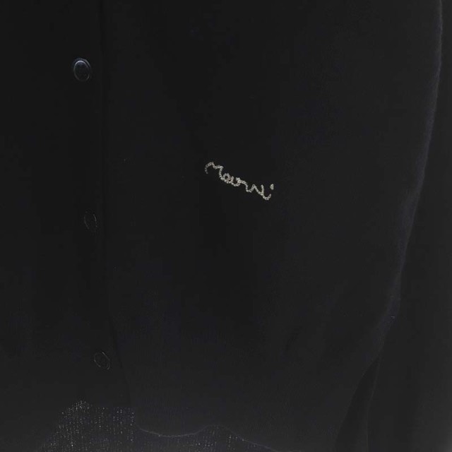 中古】マルニ MARNI 22AW ニットロゴカーディガン 長袖 Vネック 40 黒