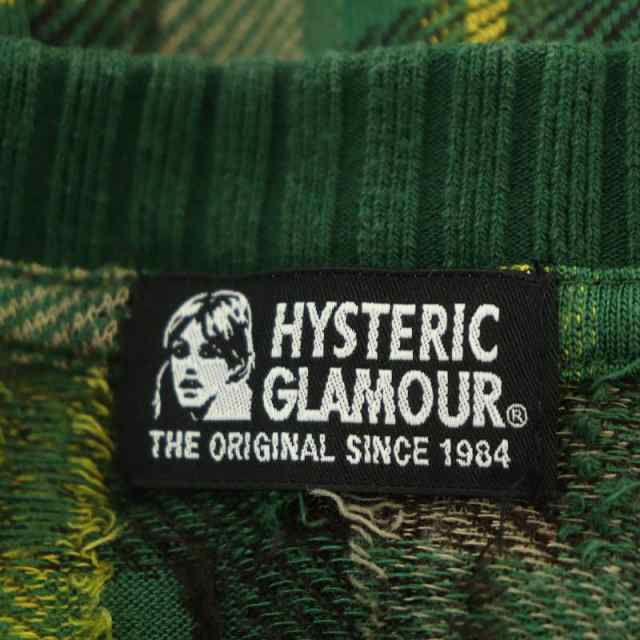 【中古】ヒステリックグラマー HYSTERIC GLAMOUR PLEASE DLMD ワンピース ニット ロング 長袖 チェック ロゴ F｜au  PAY マーケット