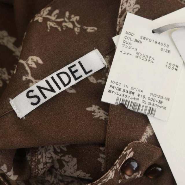 中古】未使用品 スナイデル snidel シアープリーツプリントワンピース