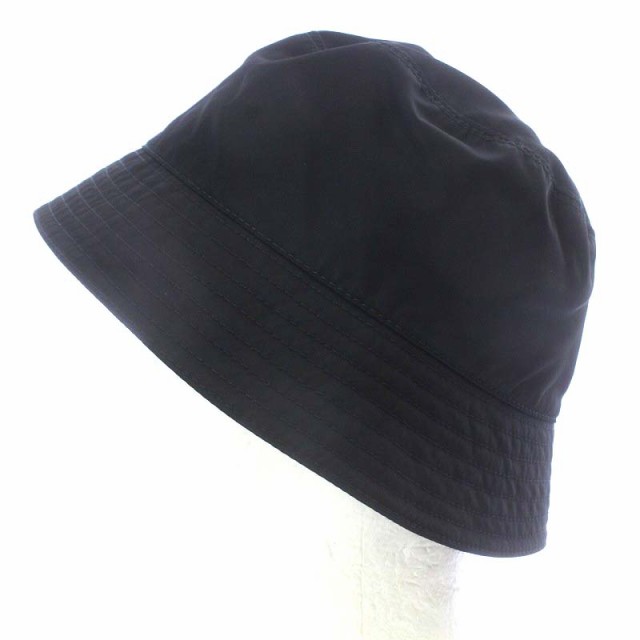 プラダ Re-Nylon 三角ロゴ バケットハット 帽子 M 黒 1HC137