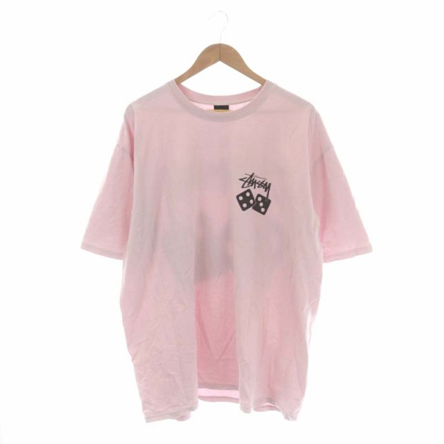 中古】ステューシー STUSSY サイコロ ダイス 半袖 Tシャツ XL ピンク