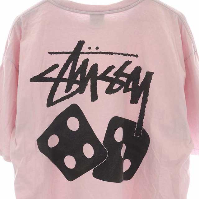 中古】ステューシー STUSSY サイコロ ダイス 半袖 Tシャツ XL ピンク