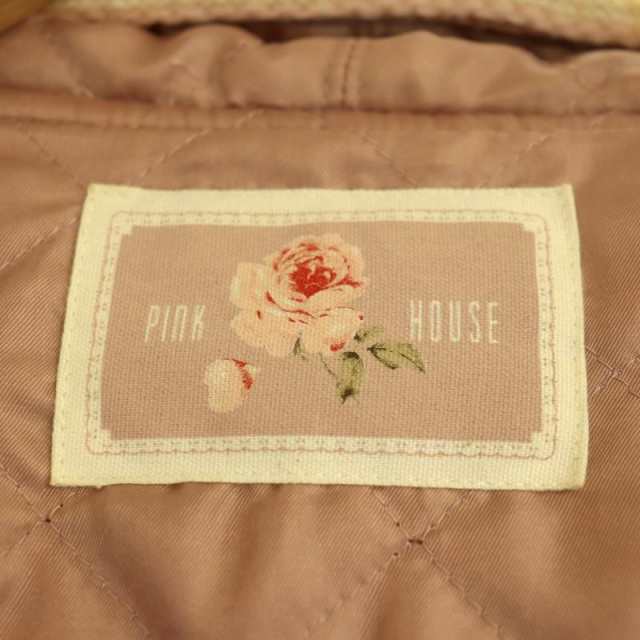 中古】ピンクハウス PINK HOUSE フラワー刺繍 ニット切り替え ブルゾン