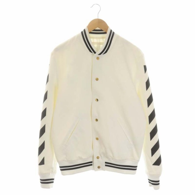 中古】オフホワイト OFF WHITE BLUE COLLAR VARSITY JACKET ジャケット