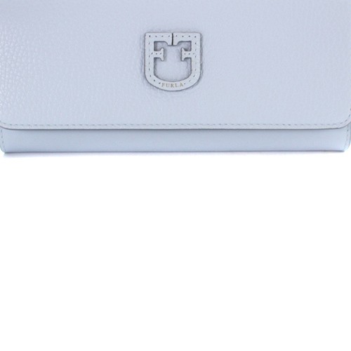 中古】フルラ FURLA 長財布 レザー ロゴ 水色 ブルー /SR30 レディース