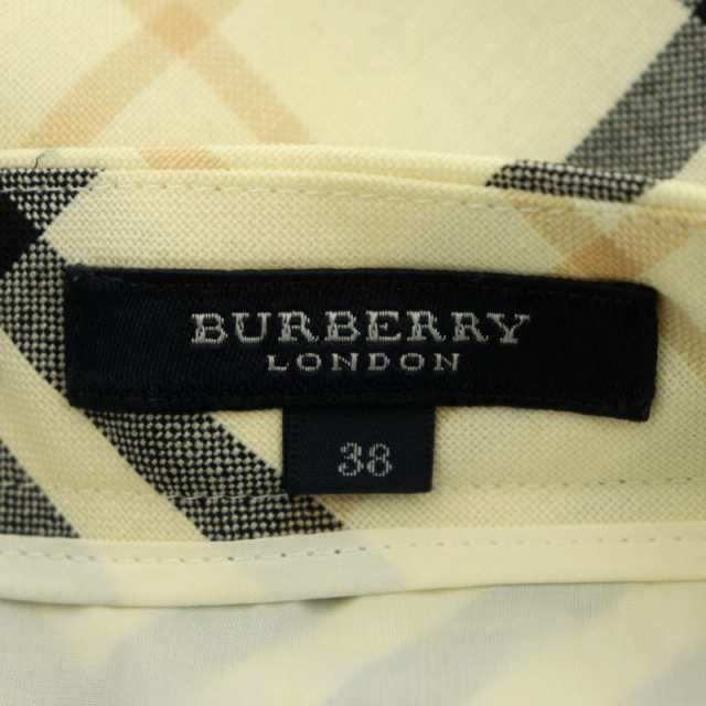 【中古】バーバリー ロンドン BURBERRY LONDON ノバチェック ロングスカート フレア 38 アイボリー 黒 ベージュ｜au PAY  マーケット