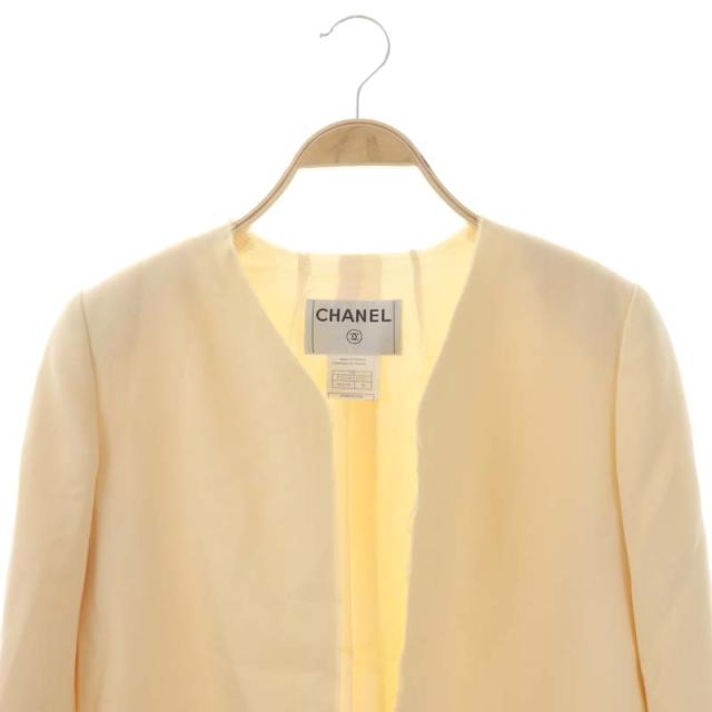 CHANEL ノーカラージャケット 38 アイボリー 【公式通販】