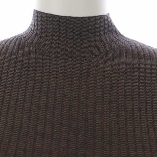 【中古】未使用品 セオリー 22AW REGAL WOOL MICRO S LEENDA ショートスリーブ ニット カットソー 五分袖 S 茶  黒｜au PAY マーケット