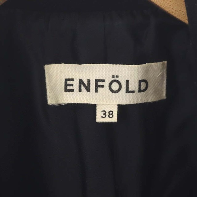 【中古】エンフォルド ENFOLD チェスターコート アウター ロング ウール 38 紺 ネイビー /MF ■OS レディース｜au PAY マーケット