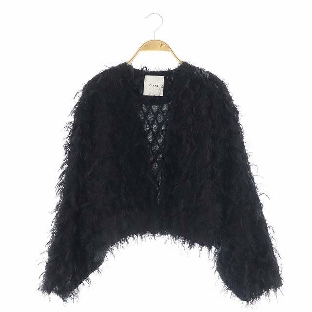 中古】クラネ CLANE 23SS SHAGGY BOLERO シャギー ボレロ ニット 2 黒