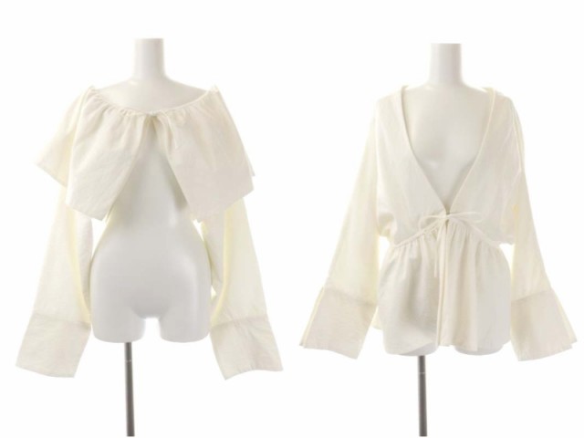 中古】クラネ CLANE 2WAY FRILL BOLERO ボレロ カーディガン 長袖 2 白