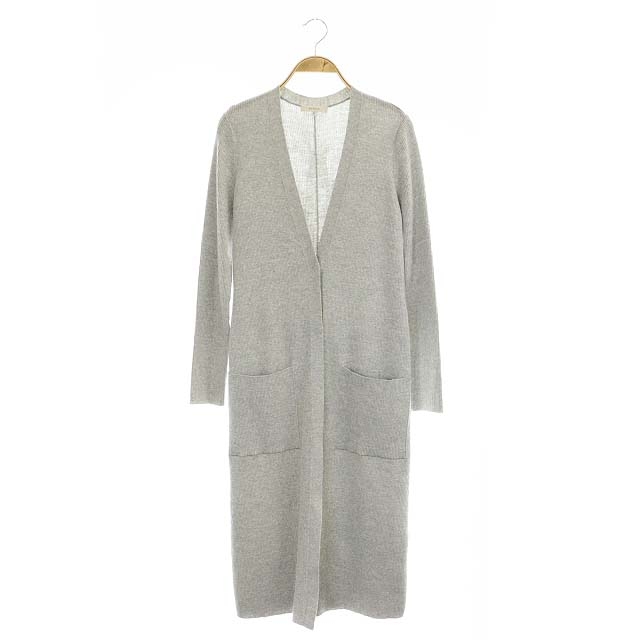 【中古】エポカ EPOCA ウール リブニット ロングカーディガン 長袖 40 グレー /AM ■OS レディースの通販は 5,400円