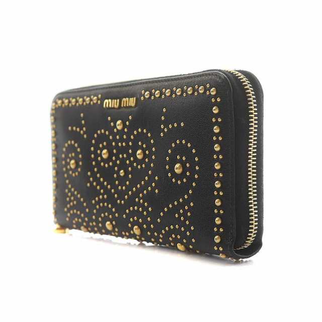 中古】ミュウミュウ miumiu 長財布 ラウンドファスナー レザー