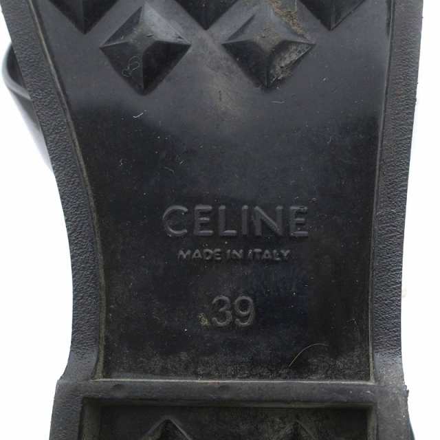 中古】セリーヌ CELINE グルカサンダル ラバー 黒 ブラック 39 26cm 黒