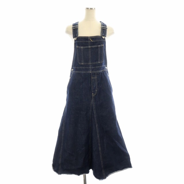 【中古】スローブ イエナ LE DENIM ボリュームフレアジャンパースカート ワンピース デニム ロング 36 紺 レディース｜au PAY  マーケット