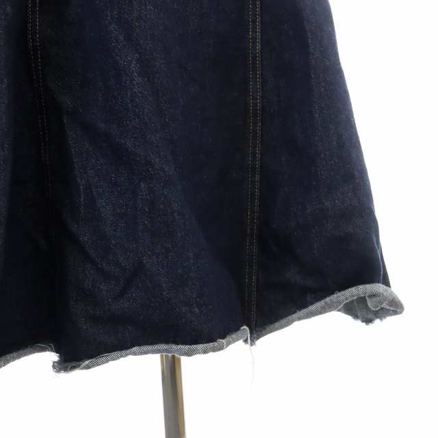 【中古】スローブ イエナ LE DENIM ボリュームフレアジャンパースカート ワンピース デニム ロング 36 紺 レディース｜au PAY  マーケット