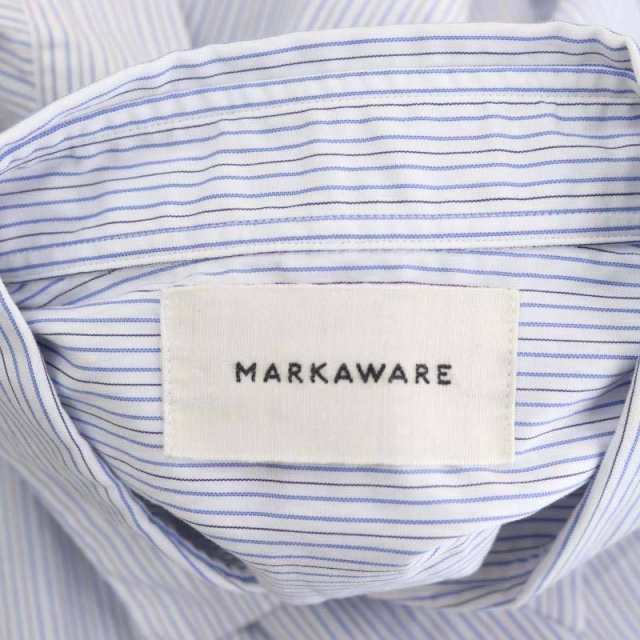 中古】マーカウェア 23SS COMFORT FIT SHIRT ストライプシャツ 長袖 前