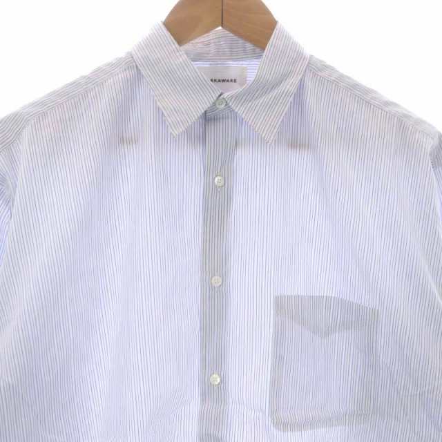 中古】マーカウェア 23SS COMFORT FIT SHIRT ストライプシャツ 長袖 前