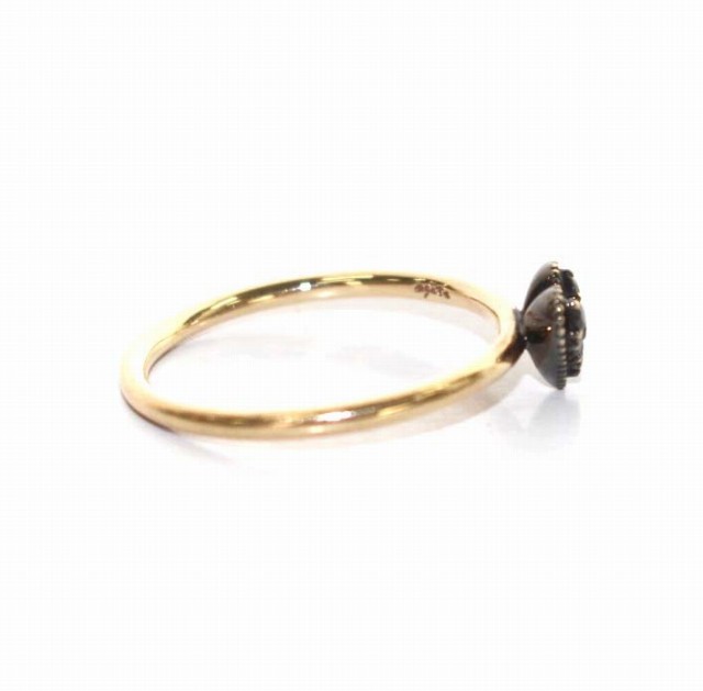 中古】アガット agete リング 指輪 ハート 0.04ct ブラック