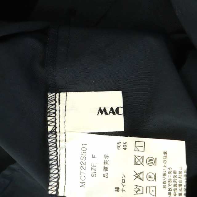 中古】マチャット MACHATT 22SS タックスリーブパフブラウス 半袖 F 紺