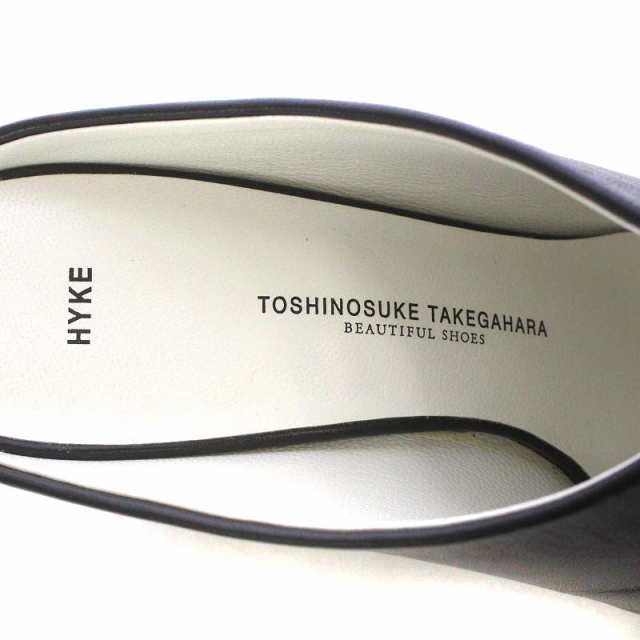 【中古】ハイク HYKE TOSHINOSUKE TAKEGAHARA BEAUTIFUL SHOES MULES ミュール ウエッジソール レザー  23.5cm 黒｜au PAY マーケット