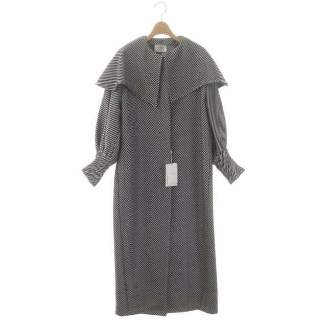 【中古】未使用品 アメリヴィンテージ 22AW 2WAY CAPE PUFF SLEEVE COAT コート ロング M 黒 白 レディース｜au  PAY マーケット