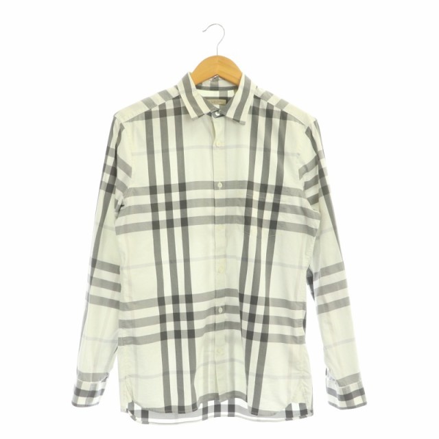 中古】バーバリーブリット BURBERRY BRIT チェック 長袖シャツ M 白