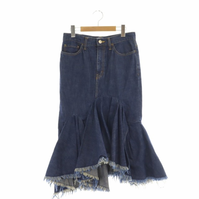 ファセッタズム CUT OFF DENIM SKIRT デニム ヘムスカート ロング