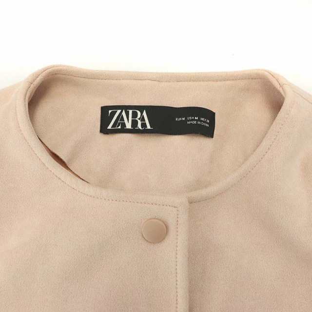 中古】ザラ ZARA スエードコート ノーカラー ロング M ピンク /AT □OS レディースの通販はau PAY マーケット -  ブランド古着のベクトル | au PAY マーケット－通販サイト