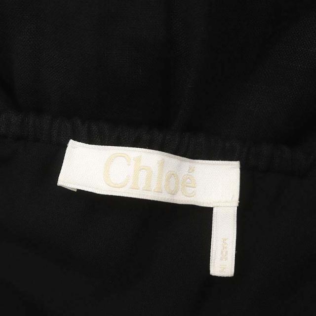Chloe クロエ リネン ワンピース リボン タイバックドレス 36 希少品】Chloe リネンタイバックドレスワンピース36 ブラック