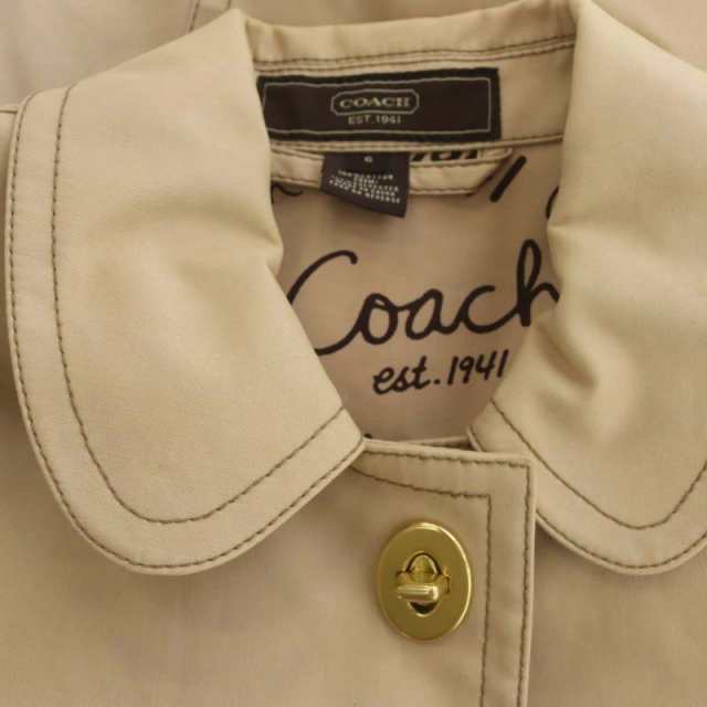 中古】コーチ COACH ステンカラーコート アウター ミドル丈 ベルト 6 M