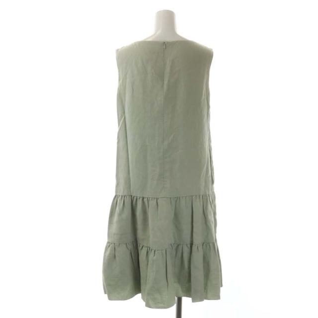 中古】ルネ Rene カメリアボタン リネン ノースリーブ ギャザー 