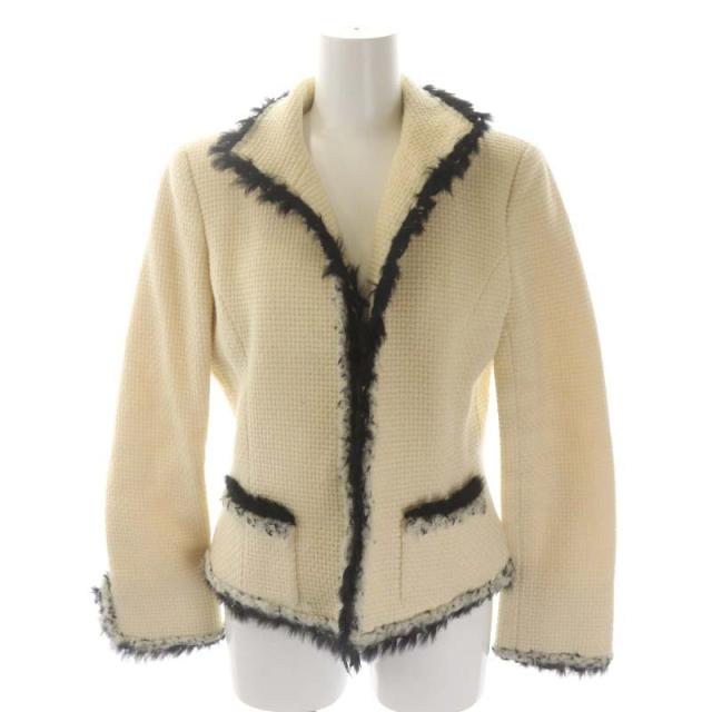 中古】ルネ Rene TISSUE フェイクファー ニットジャケット 総裏地 38 