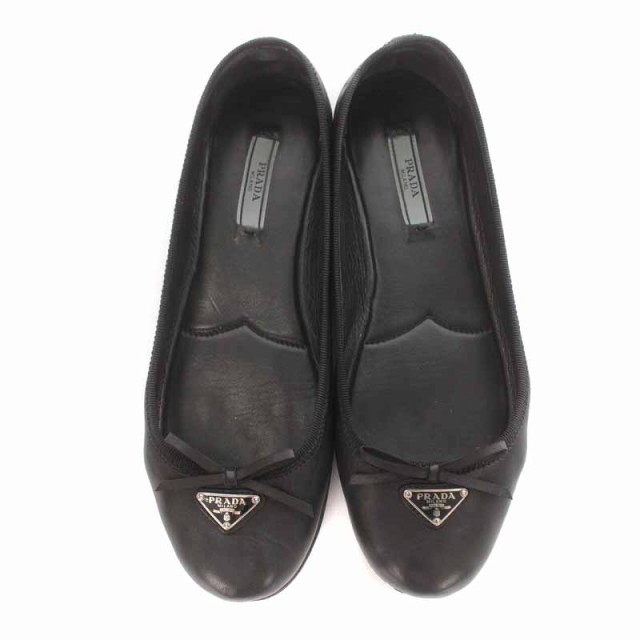 中古】プラダ PRADA バレエシューズ パンプス ナッパレザー ラウンド ...