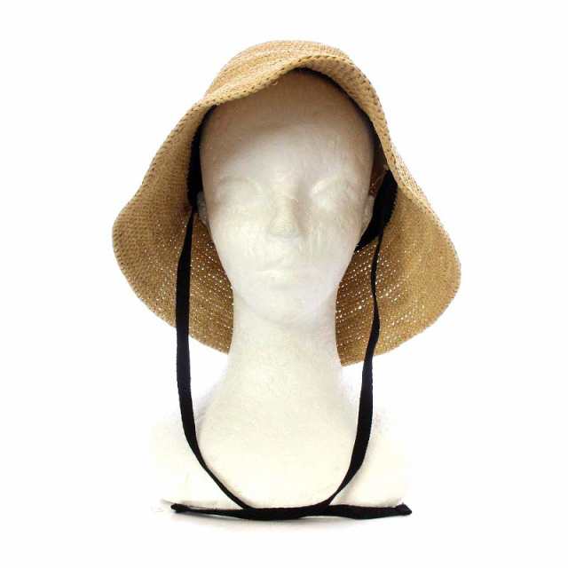 メゾンエヌアッシュパリ LEY - HAT 帽子 Raffia ハット ベージュ9cm頭周り