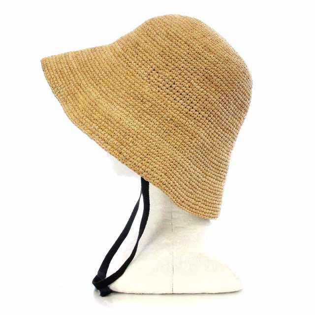 メゾンエヌアッシュパリ LEY - HAT 帽子 Raffia ハット ベージュ9cm頭周り