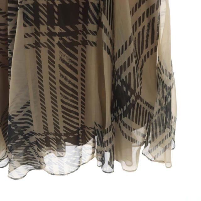 中古】未使用品 リランドチュール 23AW シアーチェックスカート フレア  