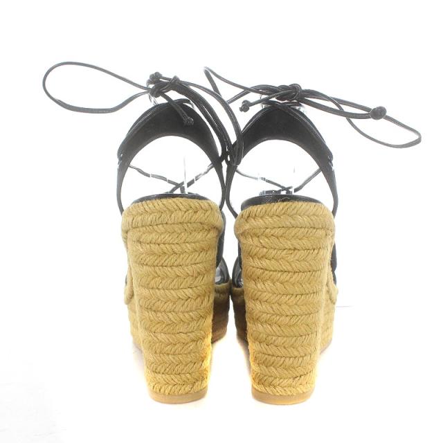 【中古】サンローラン パリ サンダル ウェッジソール エスパドリー レースアップ 37.5 24.5cm /AK14 レディース