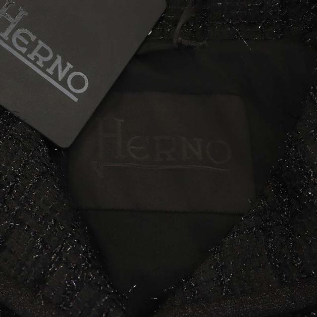 【中古】未使用品 ヘルノ HERNO ツイードコート チェスター 38 XS 黒 ブラック /SY ■OS レディース_2