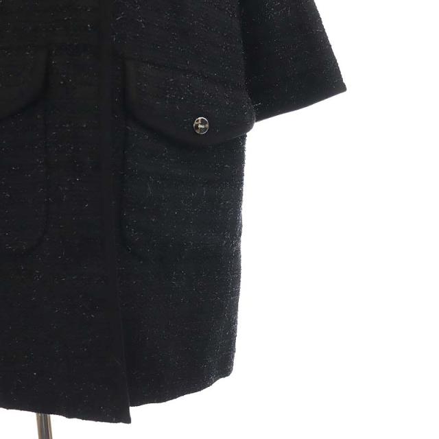 【中古】未使用品 ヘルノ HERNO ツイードコート チェスター 38 XS 黒 ブラック /SY ■OS レディース_5