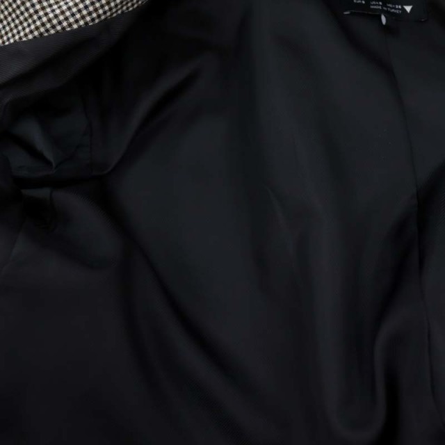 中古】ザラ ZARA チェック テーラードジャケット 2B 総裏地 S 黒