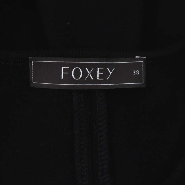 中古】フォクシー FOXEY ジップアップカーディガン ニット 長袖 38 黒