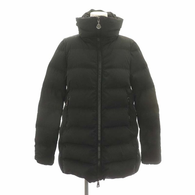 【中古】モンクレール MONCLER PETREA ペトレア ダウンジャケット アウター 総裏地 ジップアップ 0 黒 ブラック /MI ■OS レディース