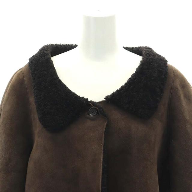 【中古】マルニ MARNI ムートンジャケット アウター 内ボア 42 茶 ブラウン /MF ■OS レディース_4